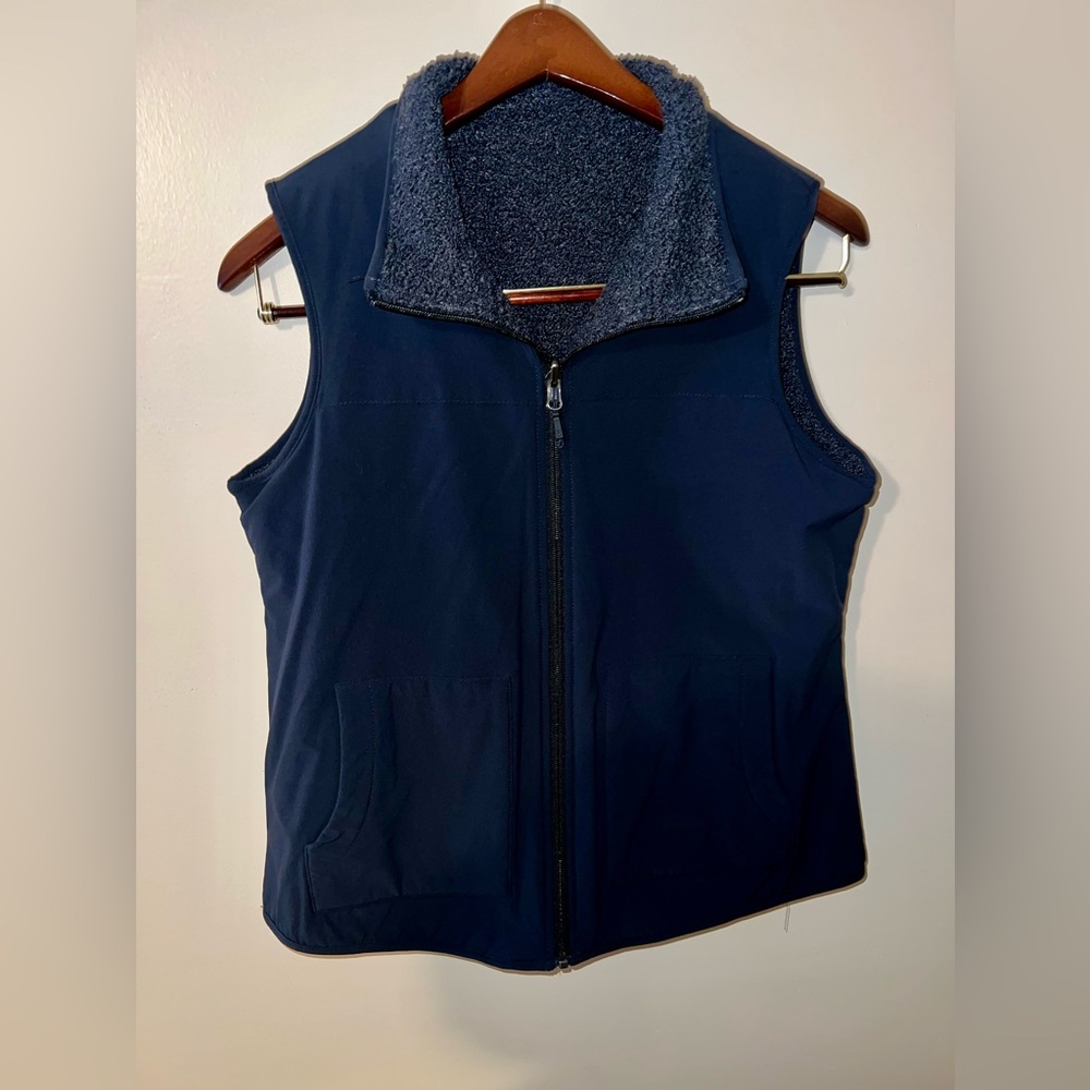 ORVIS Navy Blue Fleece-Lined Reversible Vest